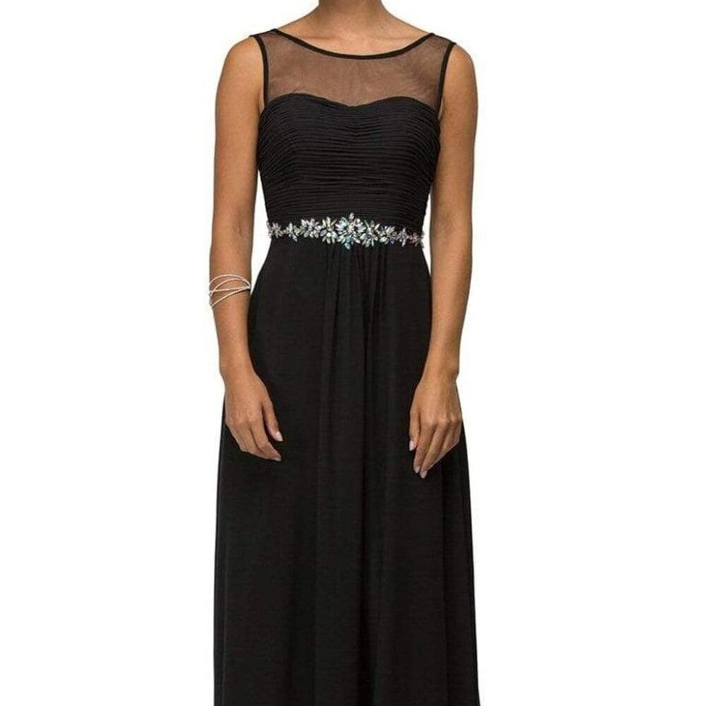 SALE NWT Dancing Queen 9541 Chiffon Evening Dress Blush size S